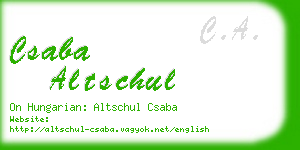 csaba altschul business card